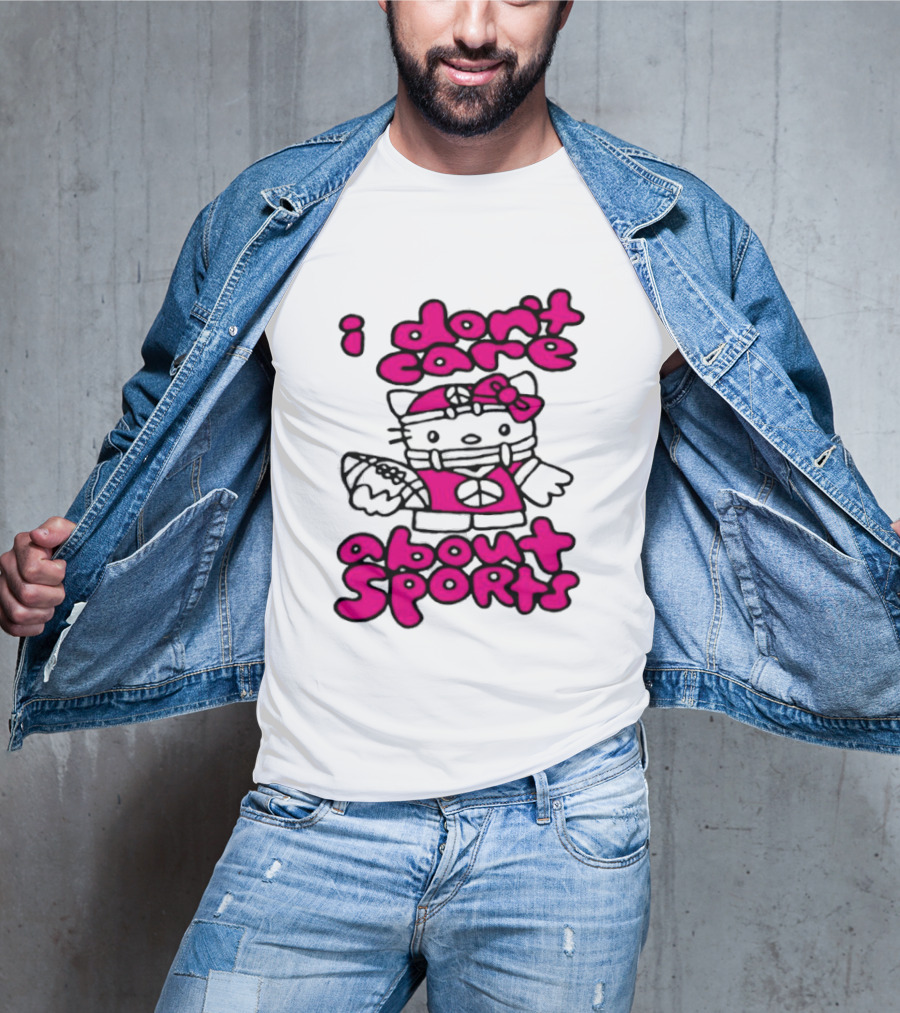 Hello Kitty I Don't Care About Sports Playful Attitude T-Shirt