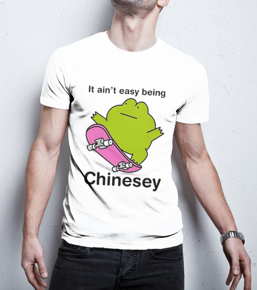 It Ain't Easy Being Chinesey Kawaii Frog On Skateboard T-Shirt