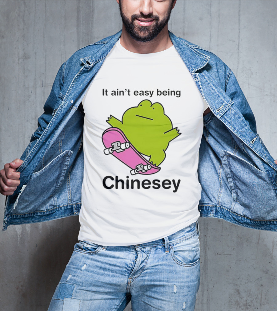 It Ain't Easy Being Chinesey Kawaii Frog On Skateboard T-Shirt