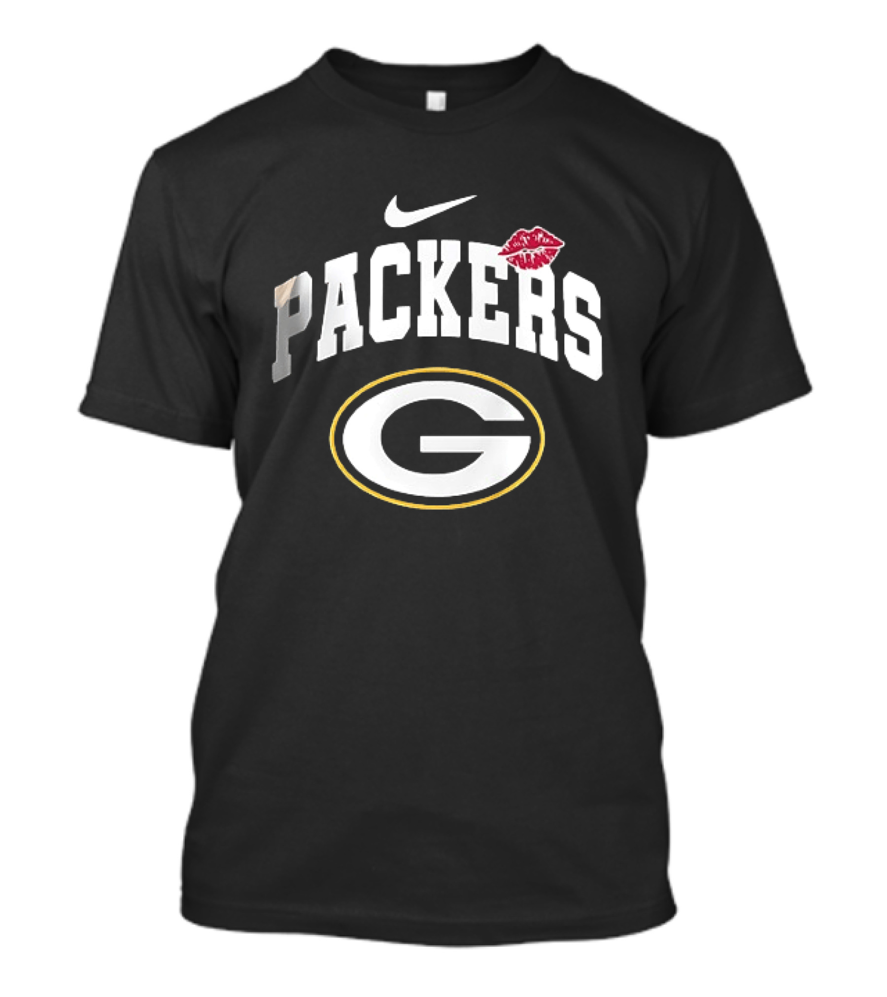 Green Bay Packers Nike Lipstick Kiss Sports Fan T-Shirt