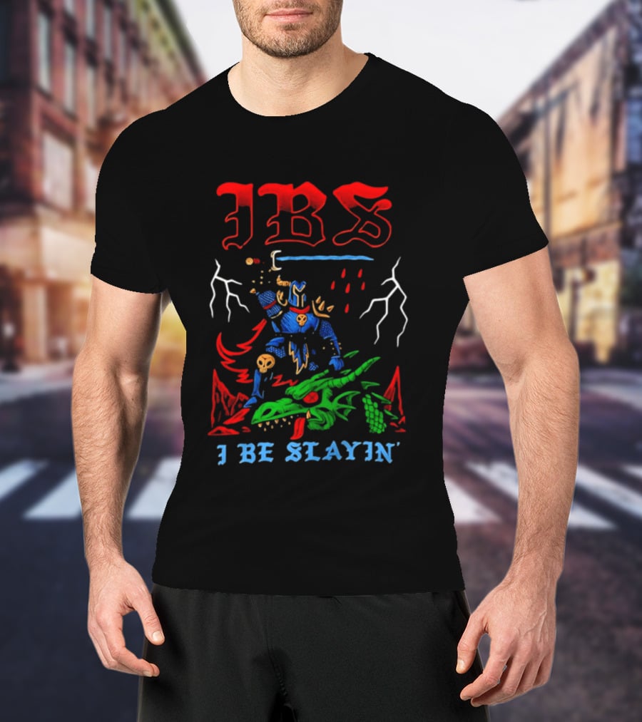 IBS I Be Slayin' Fantasy Warrior And Dragon Battle T-Shirt