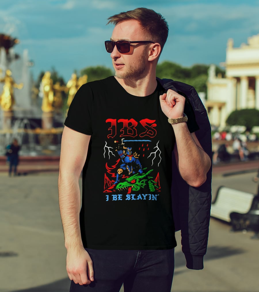 IBS I Be Slayin' Fantasy Warrior And Dragon Battle T-Shirt