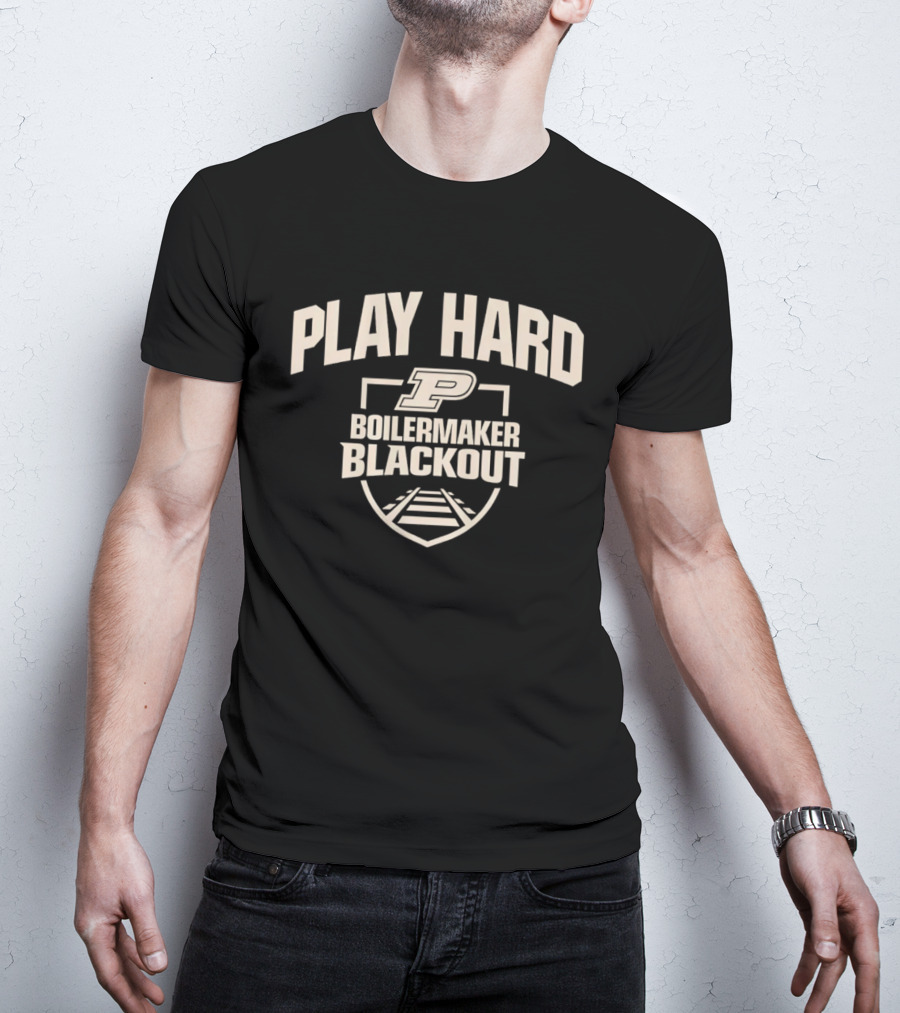 Purdue Boilermaker Blackout Play Hard 2026 P T-Shirt