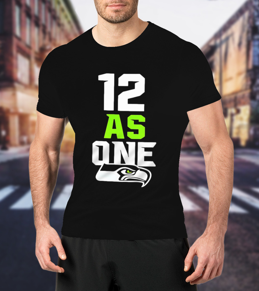 Seattle Seahawks 12 As One Fan Slogan With Team T-Shirt