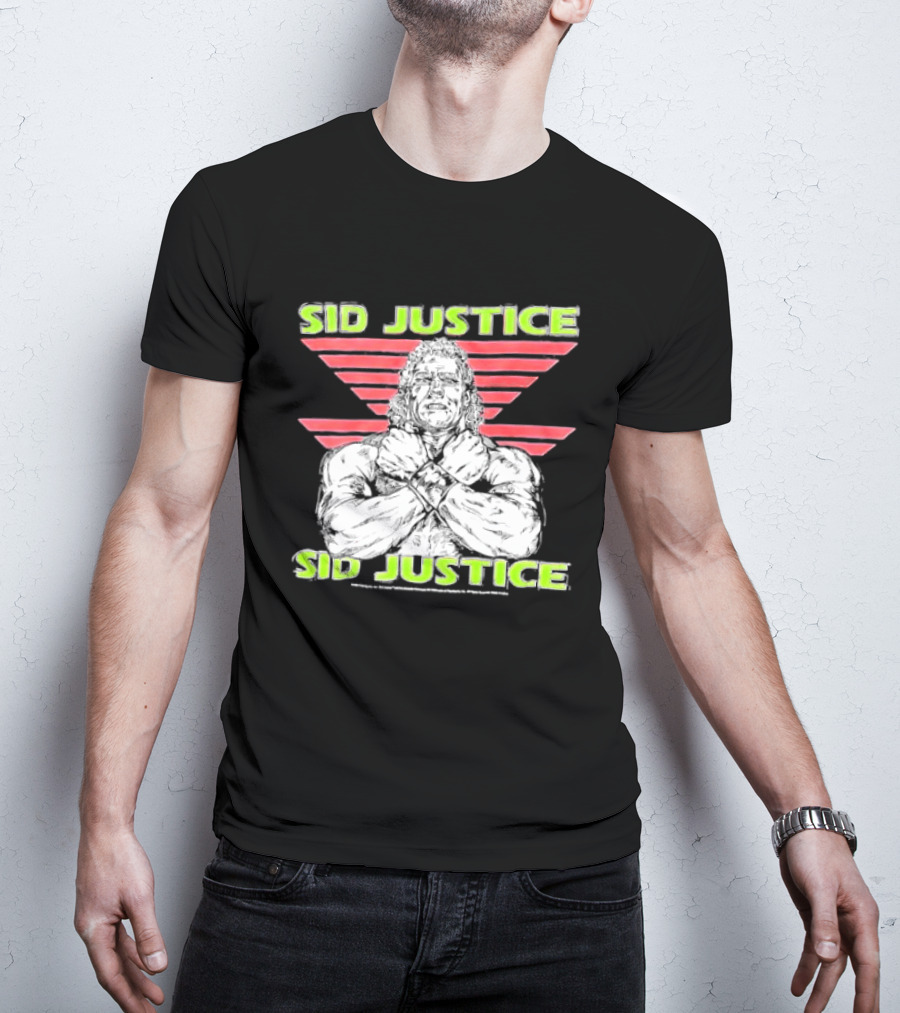 Sid Justice Wrestling Icon Retro Red T-Shirt