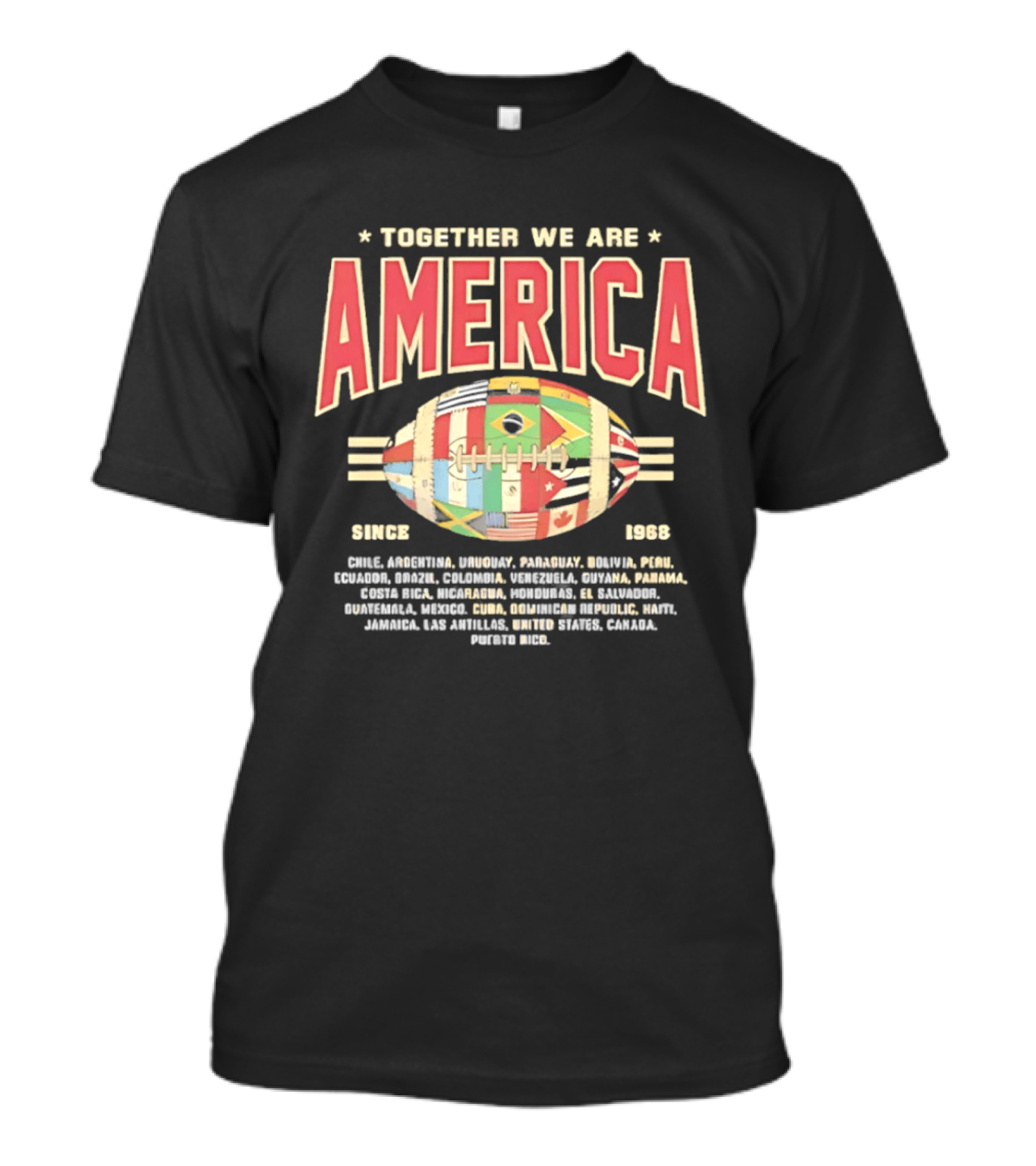 Together We Are America Flags Football Countries Since 1893 T-Shirt