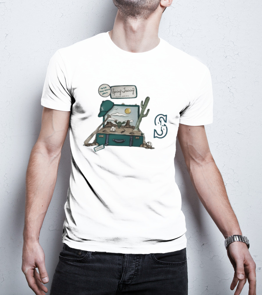 2026 Mariners Spring Training Arizona Cactus Suitcase Baseball Adventure T-Shirt