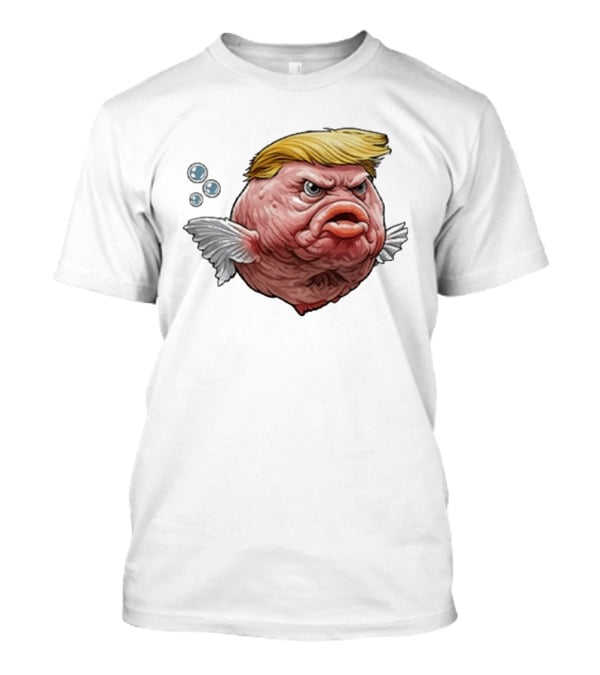 Angry Fish Trump Political Cartoon Satire T-Shirt