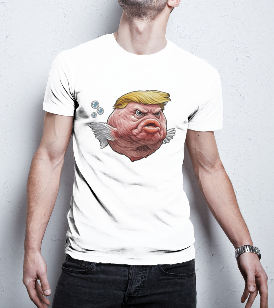 Angry Fish Trump Political Cartoon Satire T-Shirt