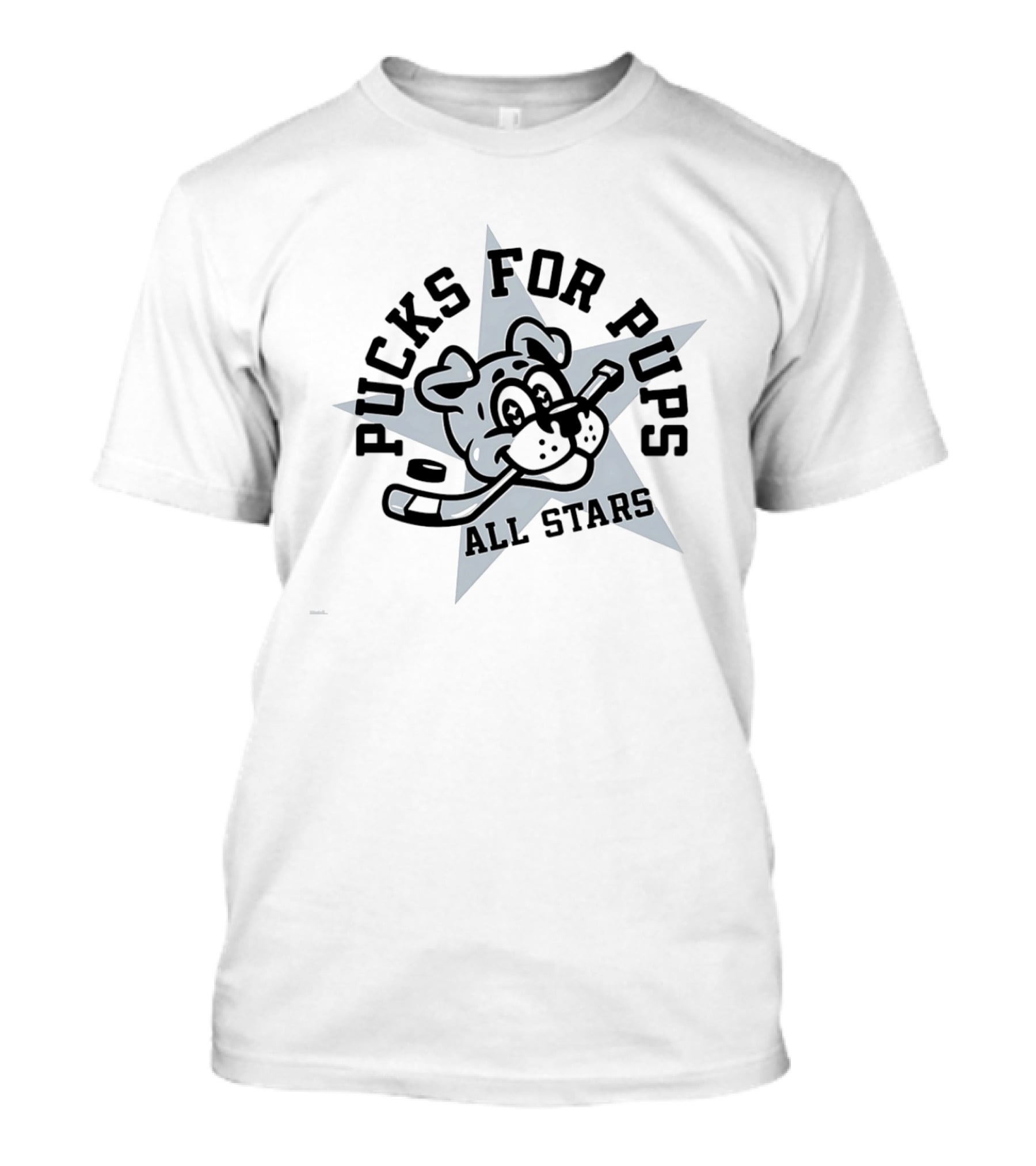 Pucks For Pups All Stars Hockey Dog Mascot Star T-Shirt