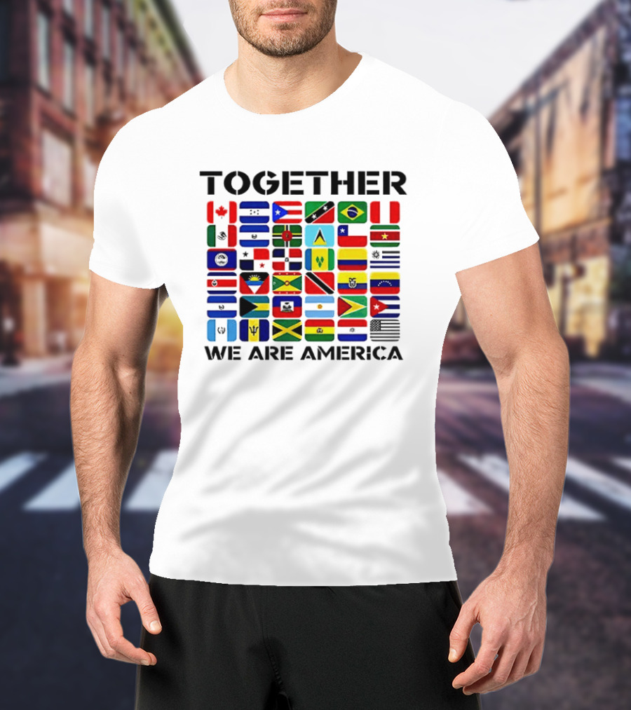 Together We Are America Flags Unity And Diversity T-Shirt