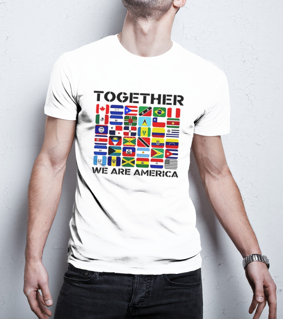Together We Are America Flags Unity And Diversity T-Shirt