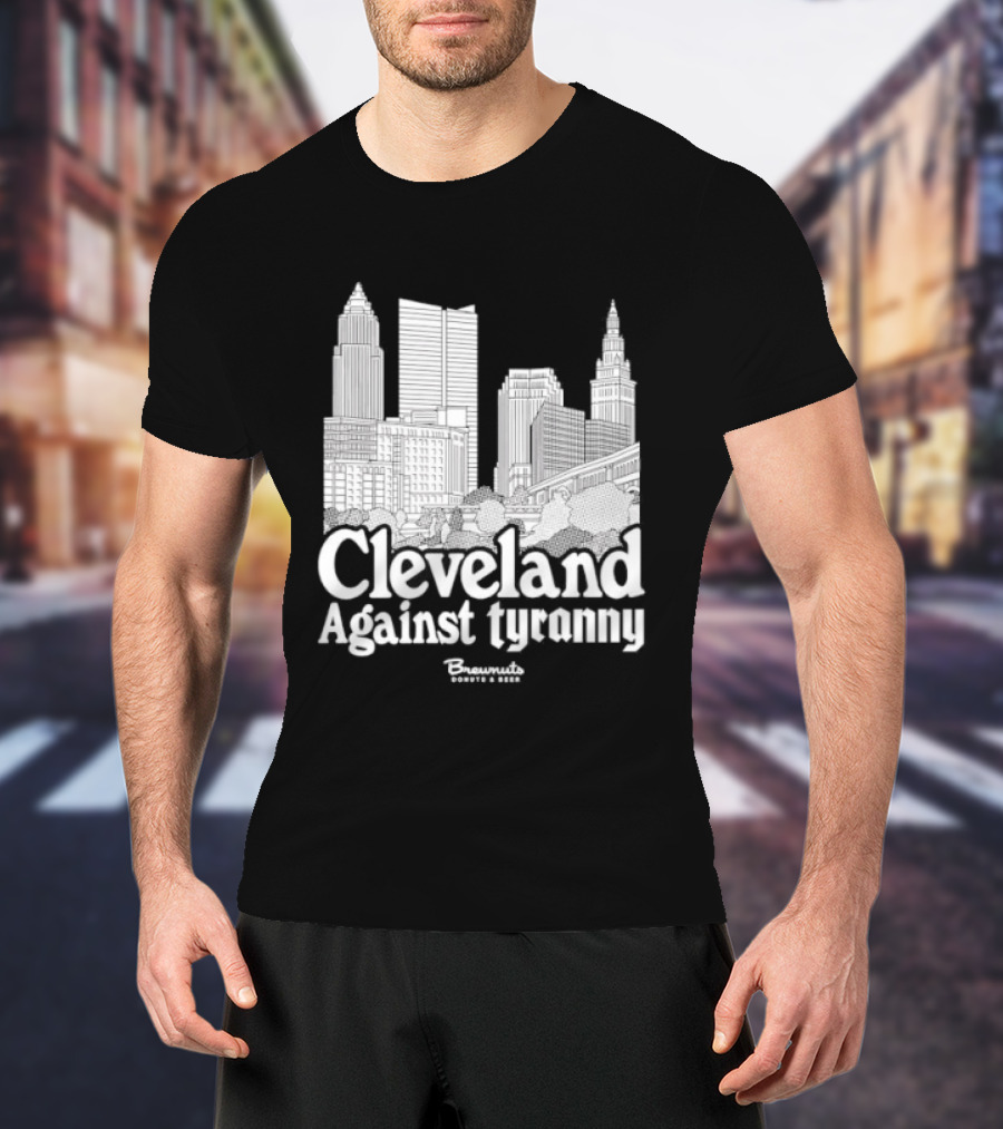 Cleveland Against Tyranny City Skyline Tower City Terminal Towers T-Shirt