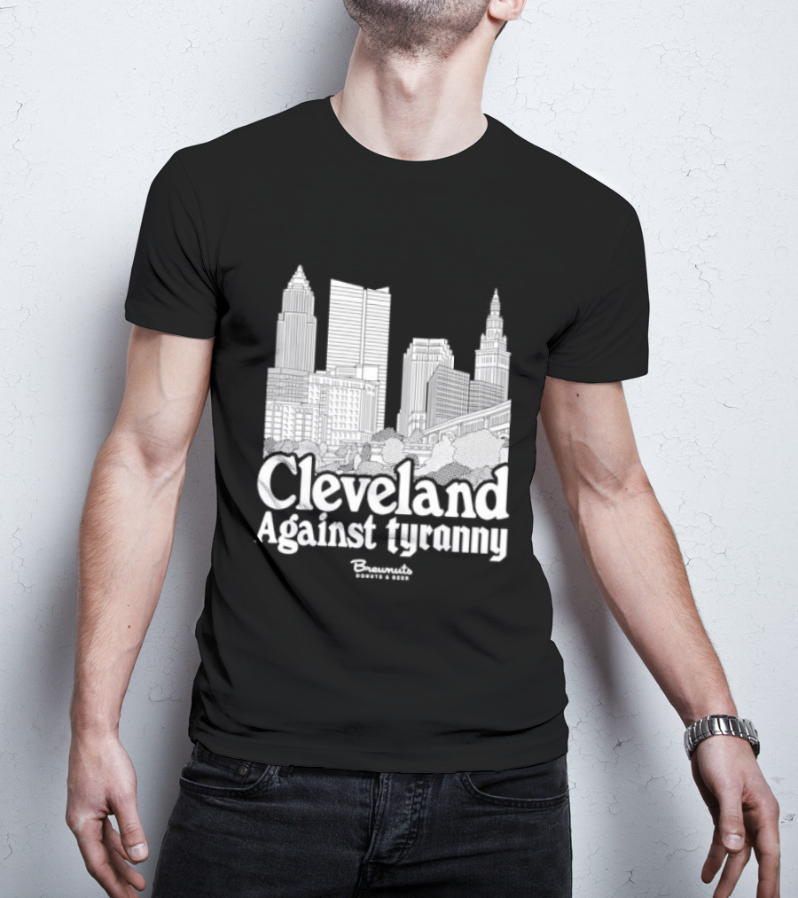 Cleveland Against Tyranny City Skyline Tower City Terminal Towers T-Shirt