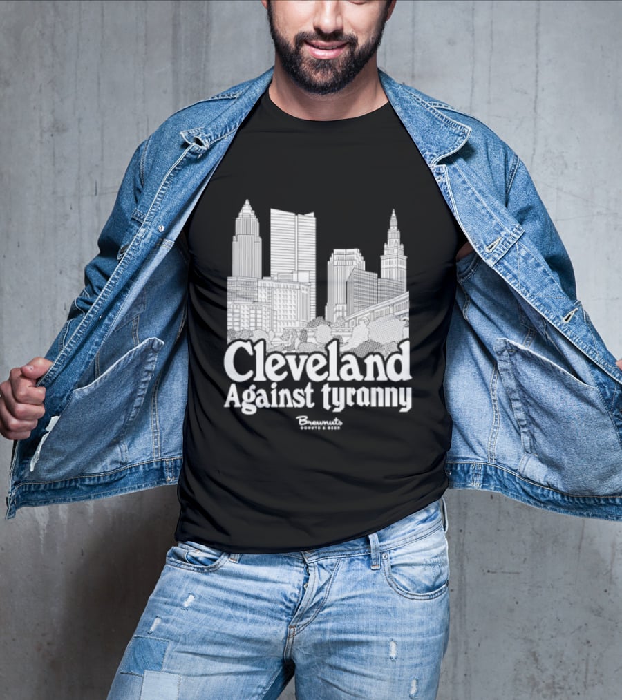 Cleveland Against Tyranny City Skyline Tower City Terminal Towers T-Shirt