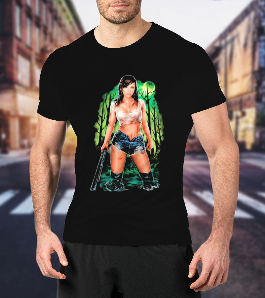 Danielle Harris Still Standing Fierce Survivalist Character In Forest Scene T-Shirt