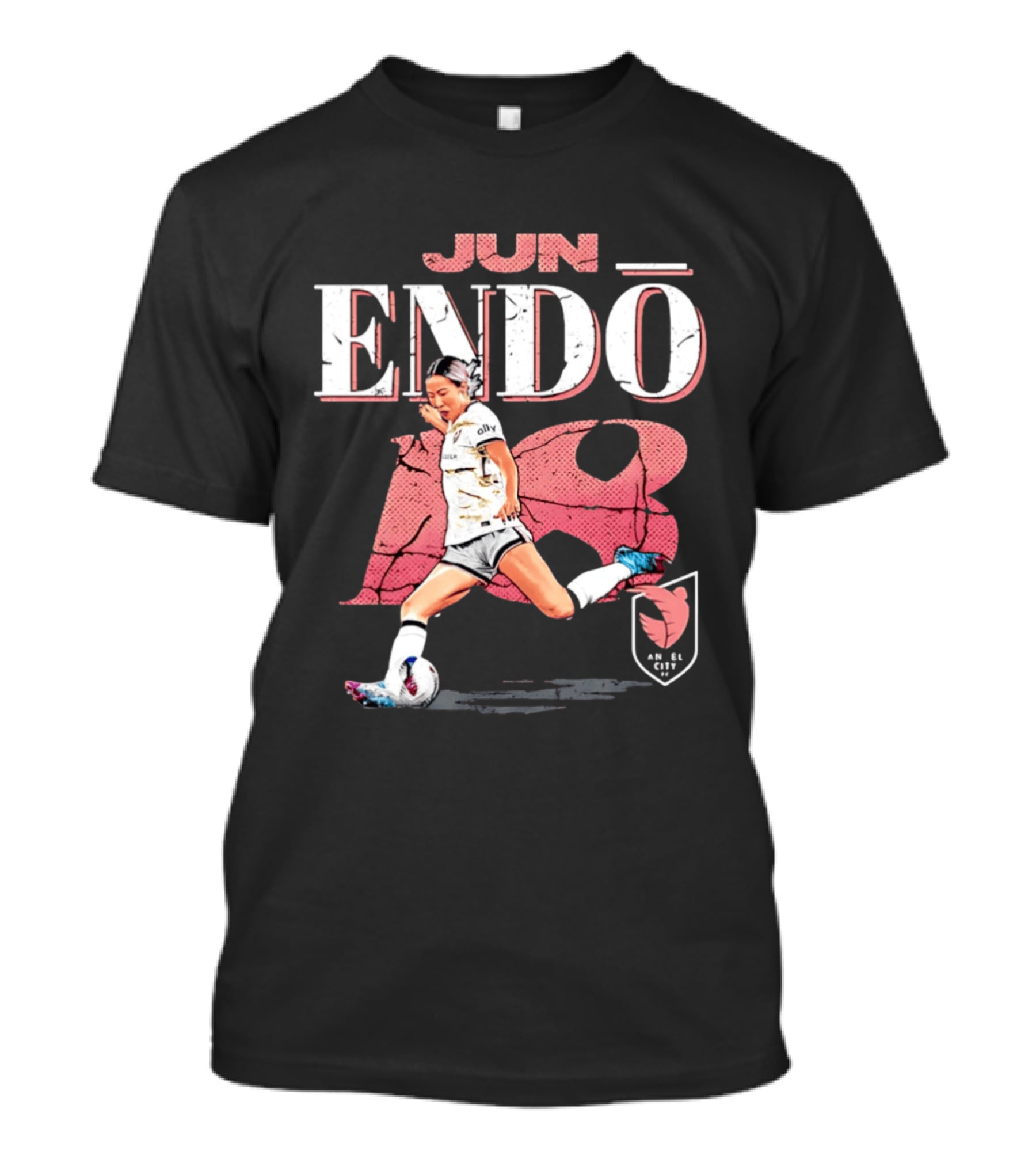 Jun Endo Angel City FC Cracked Number 18 T-Shirt