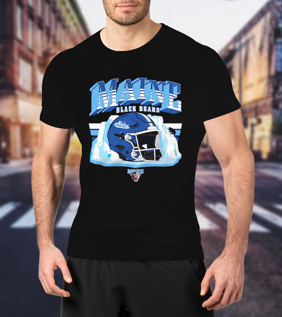 Maine Black Bears Football Helmet NCAA Team Spirit T-Shirt