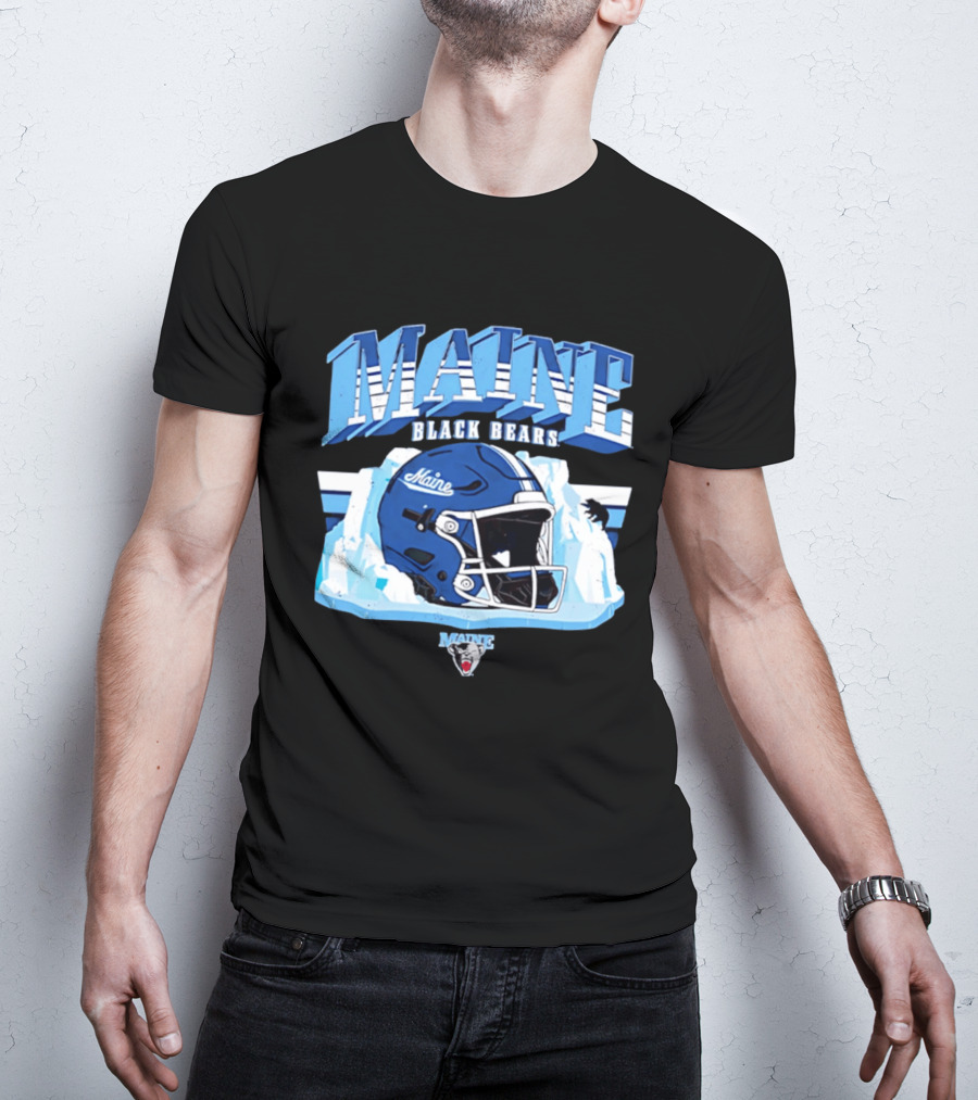 Maine Black Bears Football Helmet NCAA Team Spirit T-Shirt