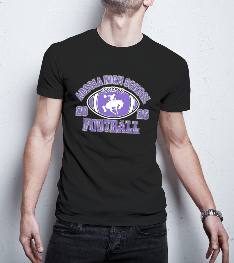 Arcola High School Football 2026 Purple Football T-Shirt