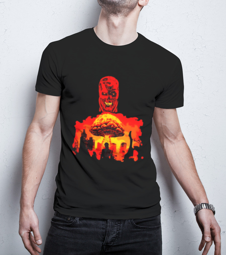 Determined Fate Skull Red Apocalypse Scene T-Shirt
