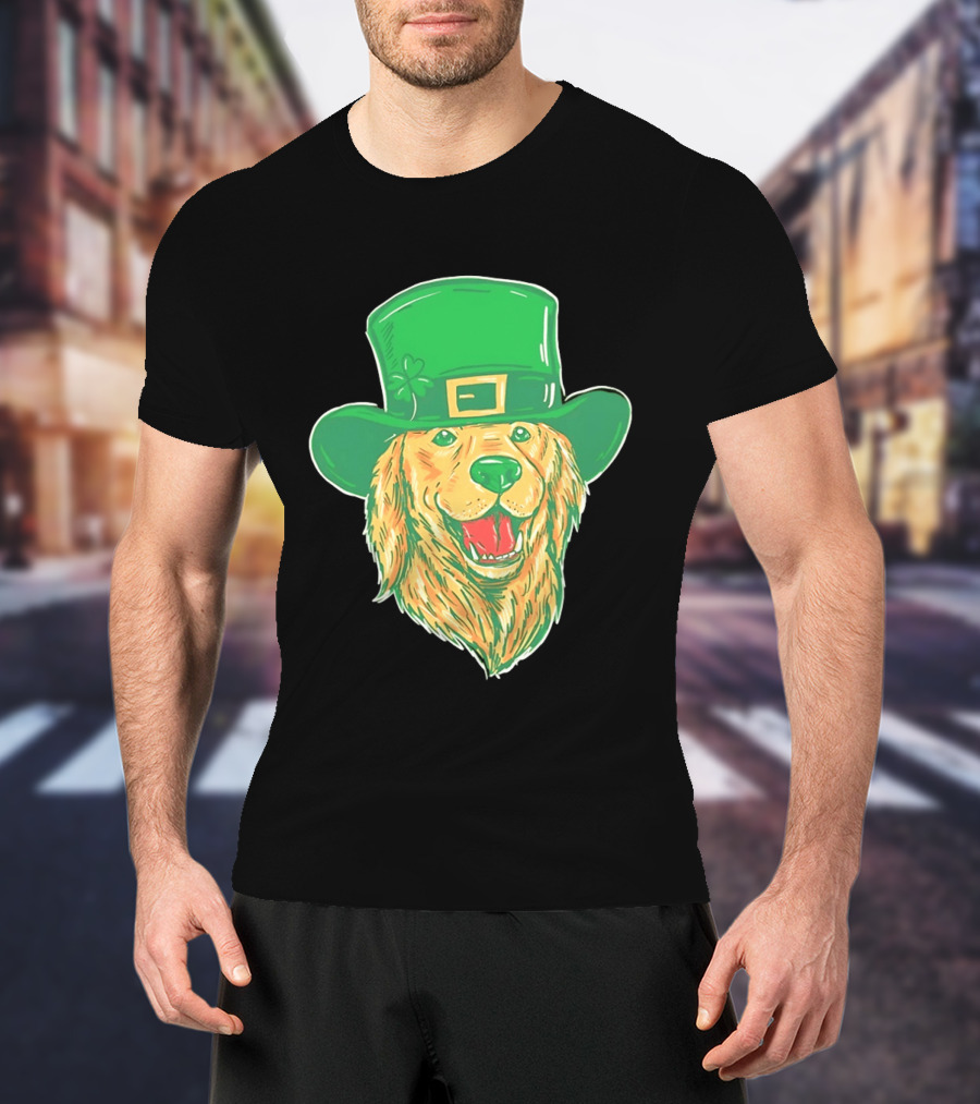Leprechaun Golden Retriever St. Patrick's Day 2026 Celebration T-Shirt