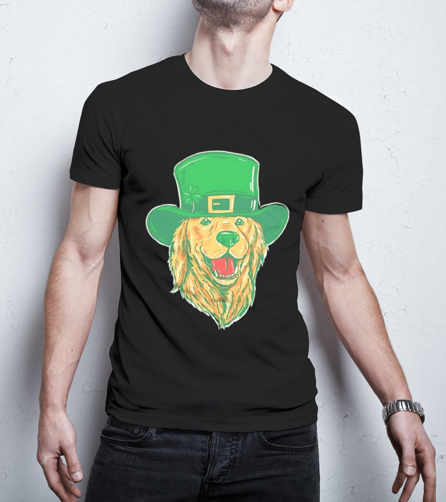 Leprechaun Golden Retriever St. Patrick's Day 2026 Celebration T-Shirt