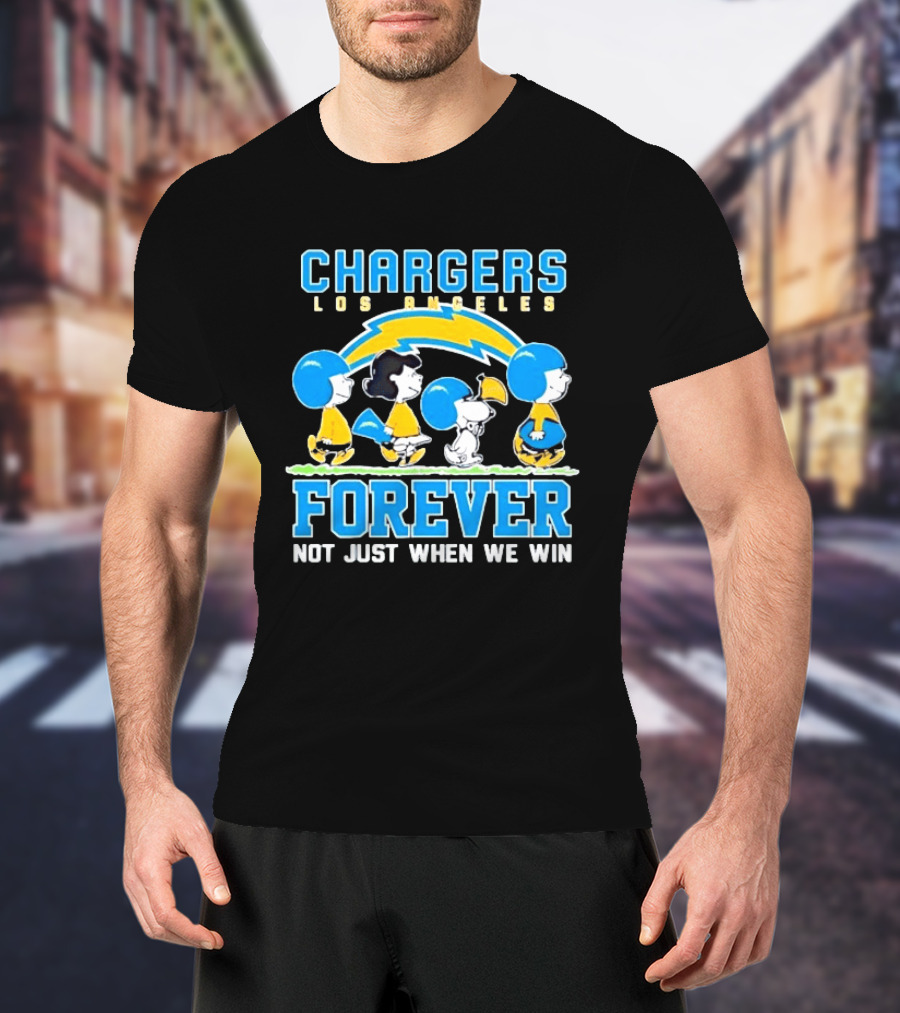 Los Angeles Chargers Peanuts Characters Forever Not Just When We Win T-Shirt