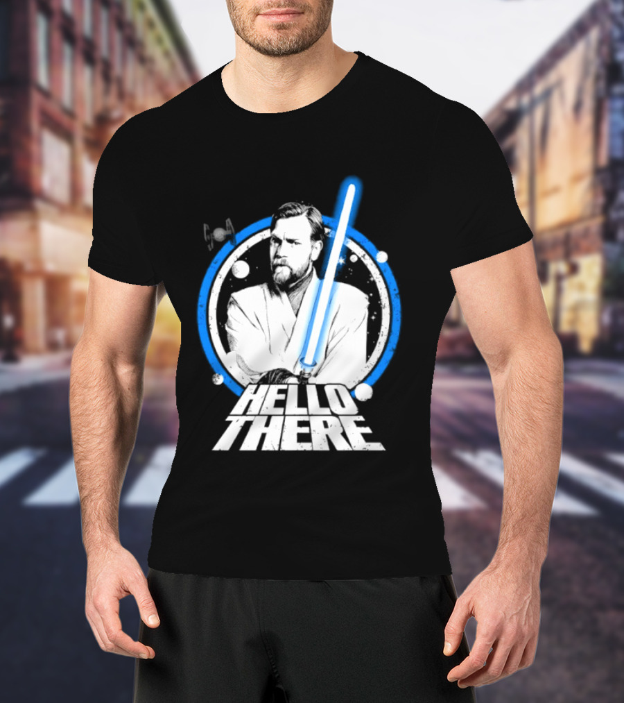 Obi Wan Kenobi Hello There Lightsaber Circle T-Shirt