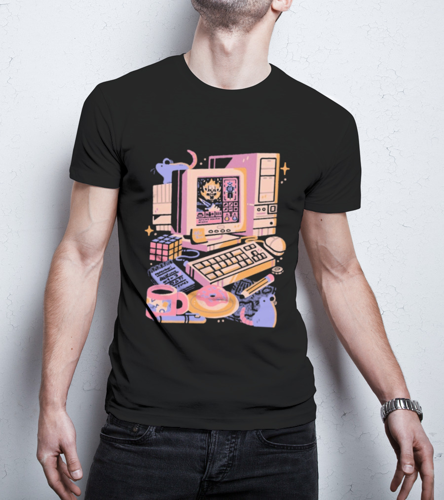 1000 Dead Draculas Computer Mice Retro Gaming Pastel Aesthetic T-Shirt