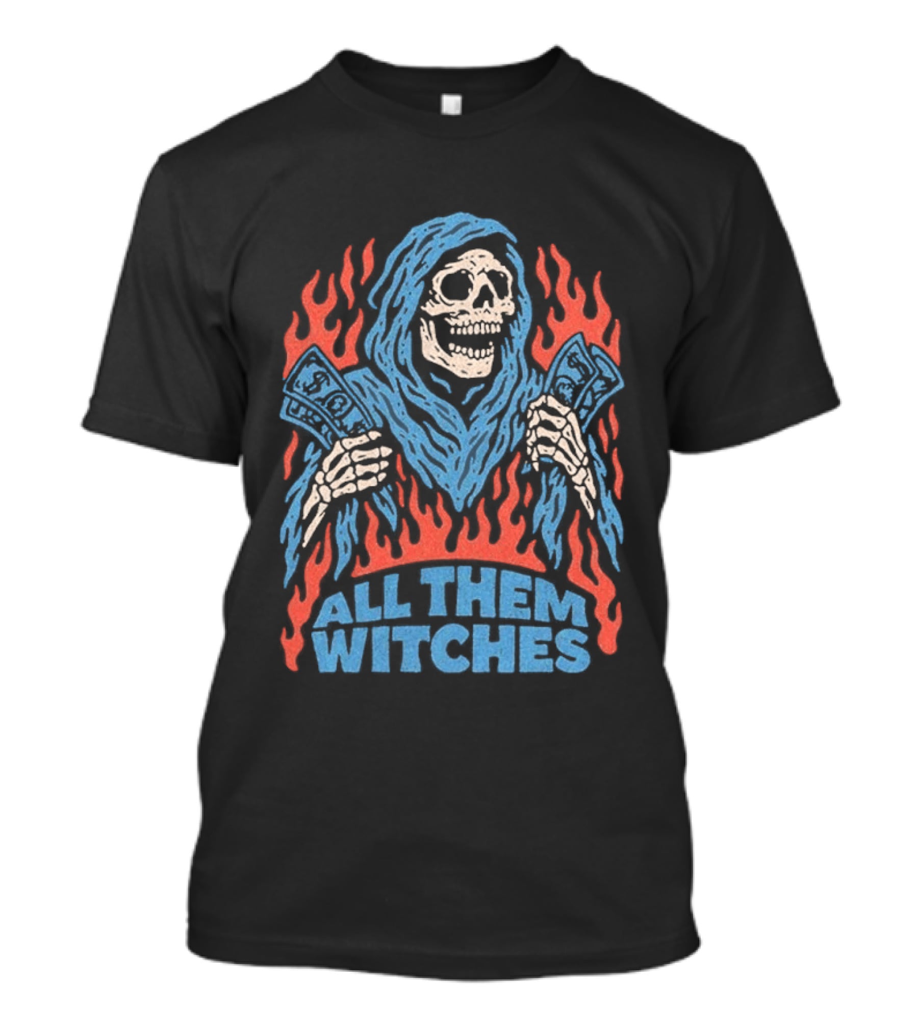 All Them Witches Skeleton Hooded Figure Fiery 2026 T-Shirt