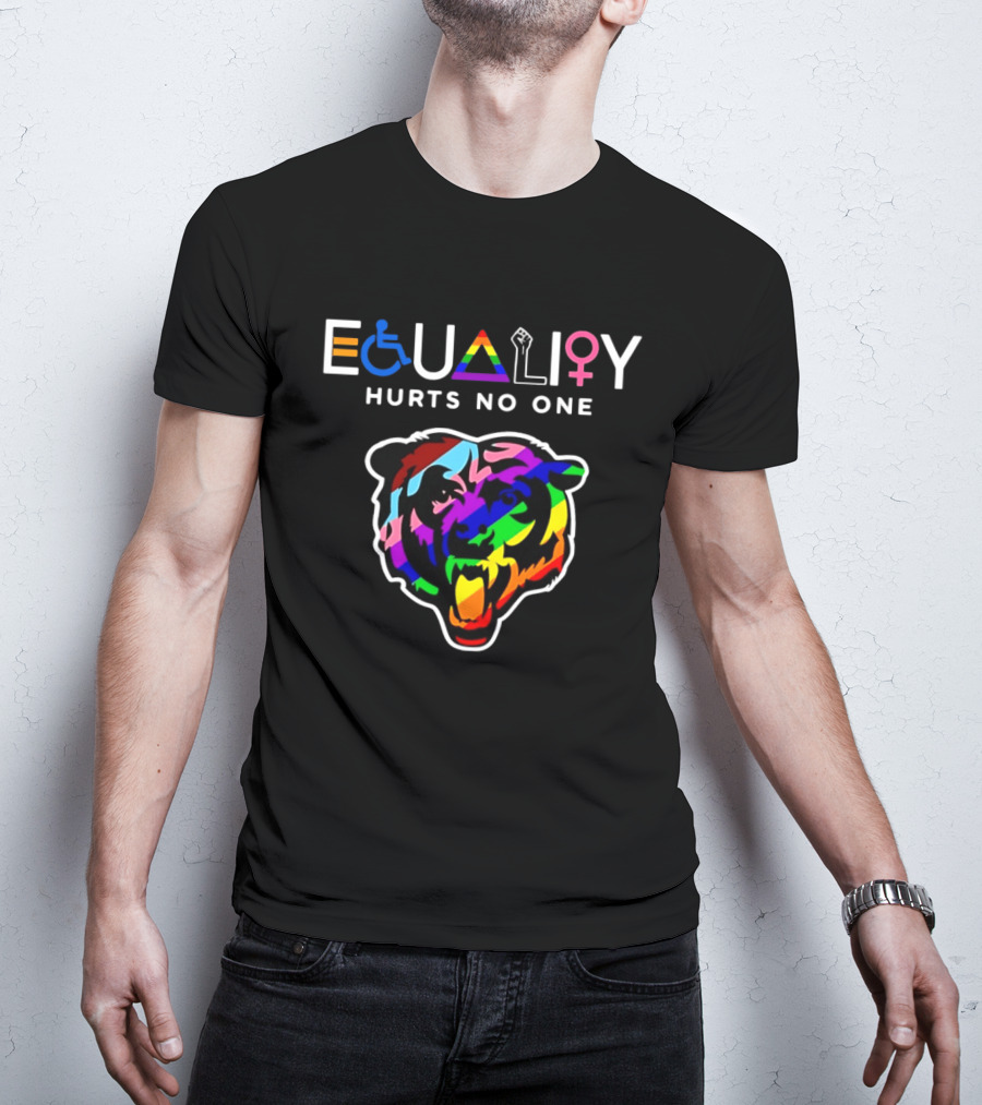 Chicago Bears Equality Hurts No One Rainbow Bear Diversity T-Shirt