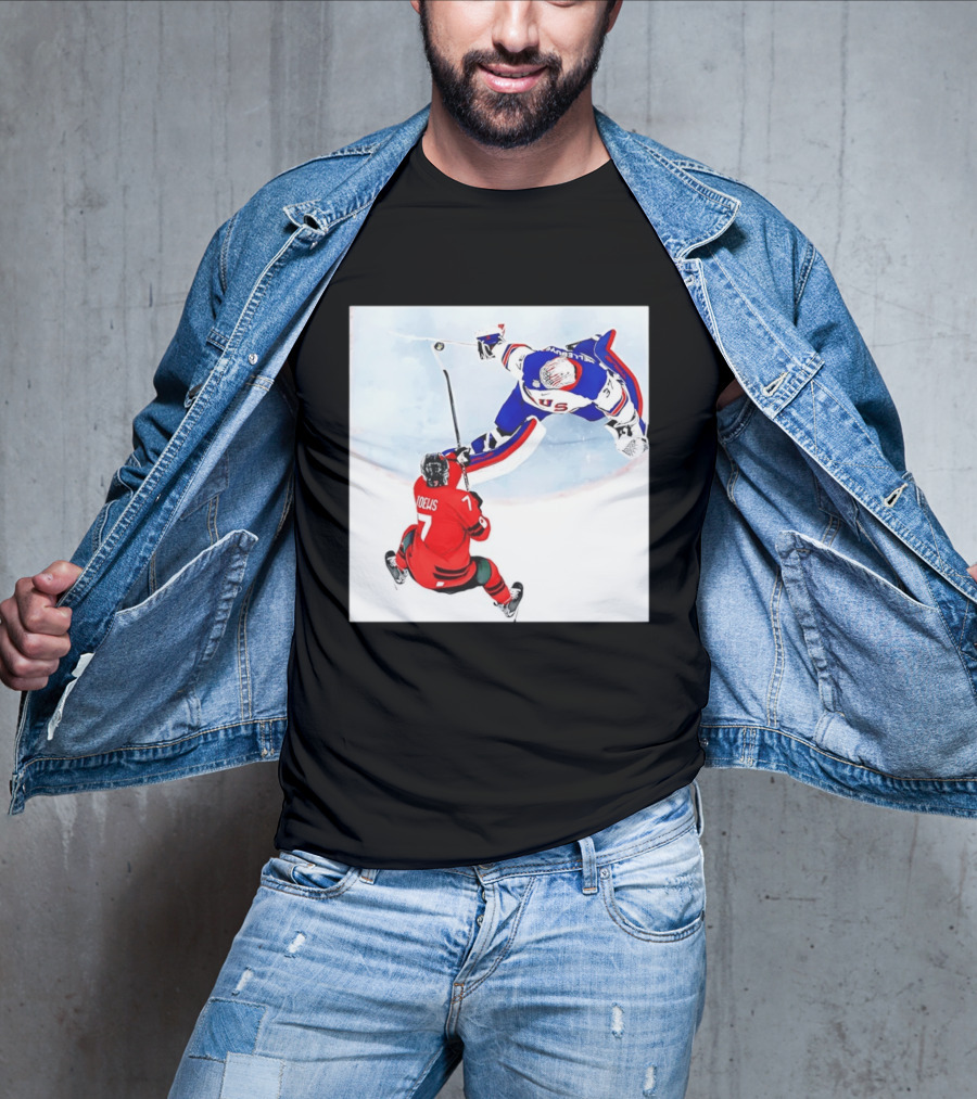 Connor Hellebuyck USA Goalie Save Hockey Match T-Shirt