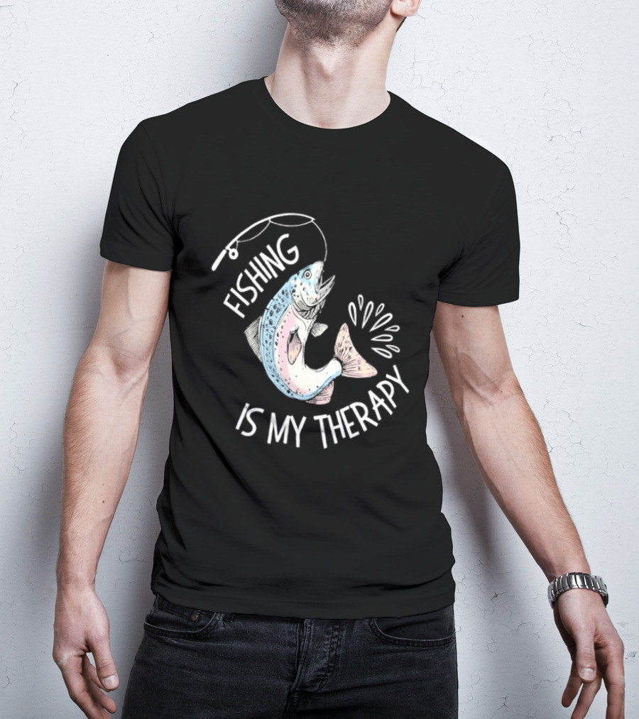 Fishing Is My Therapy Rainbow Trout Splash T-Shirt
