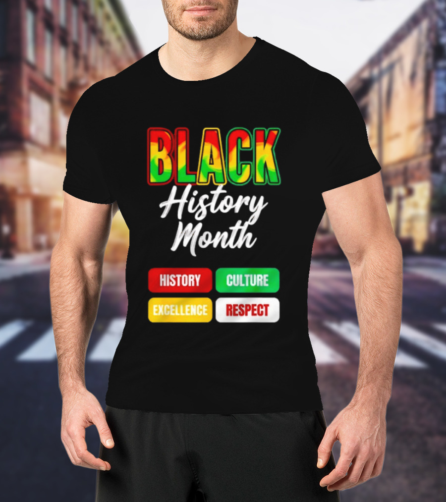 BLACK History Month History Culture Excellence Respect T-Shirt