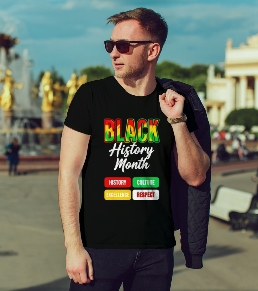BLACK History Month History Culture Excellence Respect T-Shirt