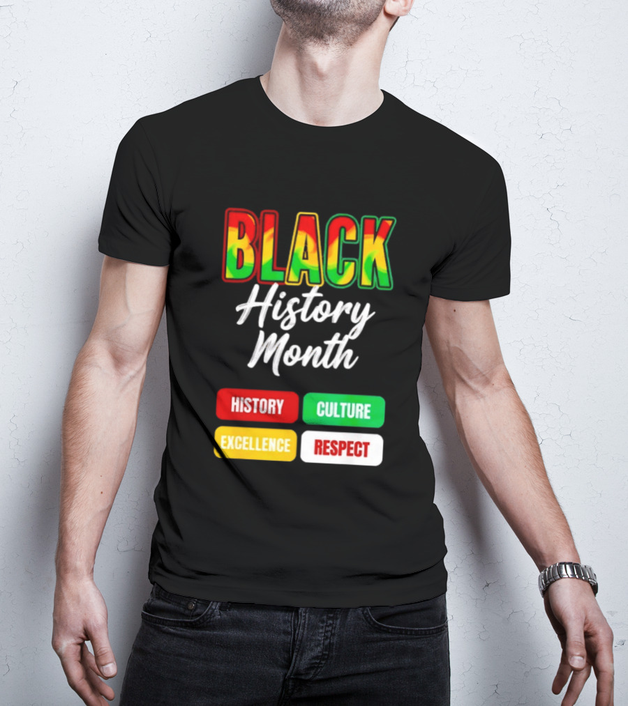 BLACK History Month History Culture Excellence Respect T-Shirt