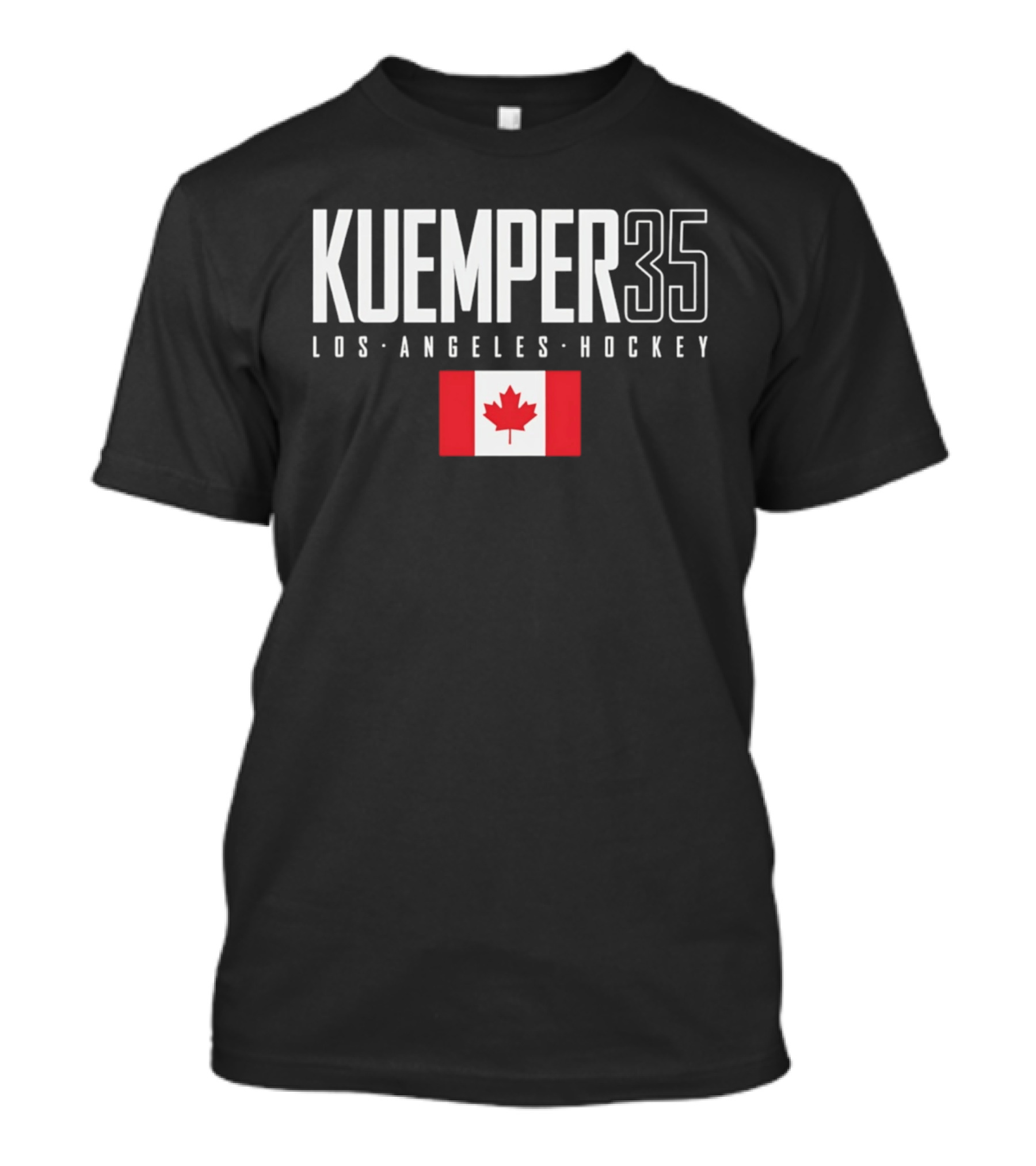 Kuemper 35 Los Angeles Hockey Canada Flag T-Shirt