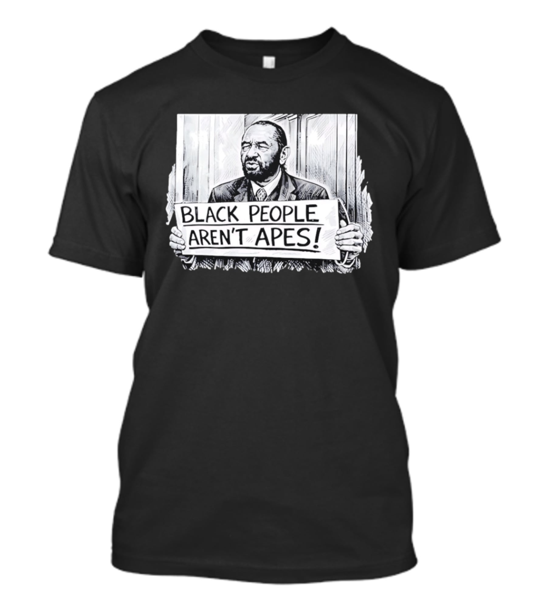 Black People Aren't Apes Black Men And Holding Sign Sketch T-Shirt