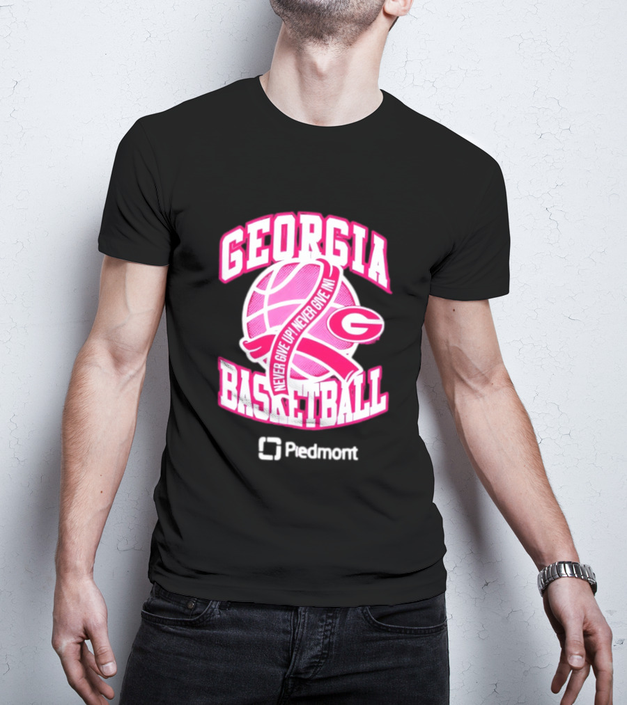 Georgia Bulldogs Never Give Up Never Give In Women's Basketball T-Shirt