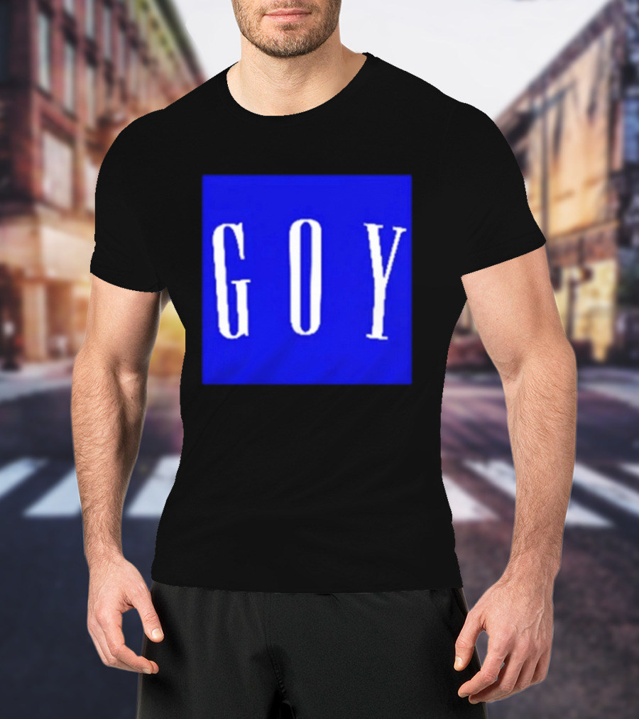 GOY Blue Bold Text Minimalist T-Shirt