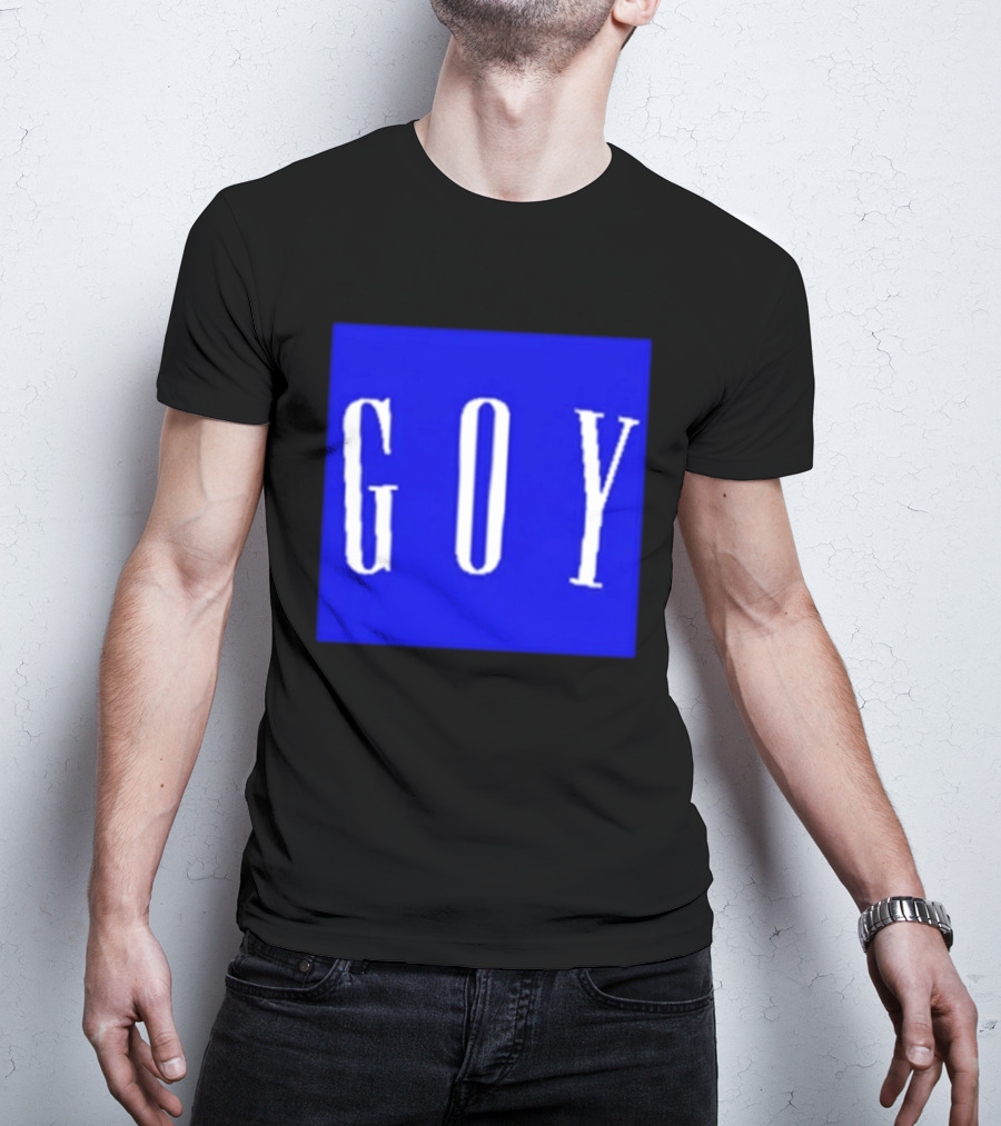 GOY Blue Bold Text Minimalist T-Shirt