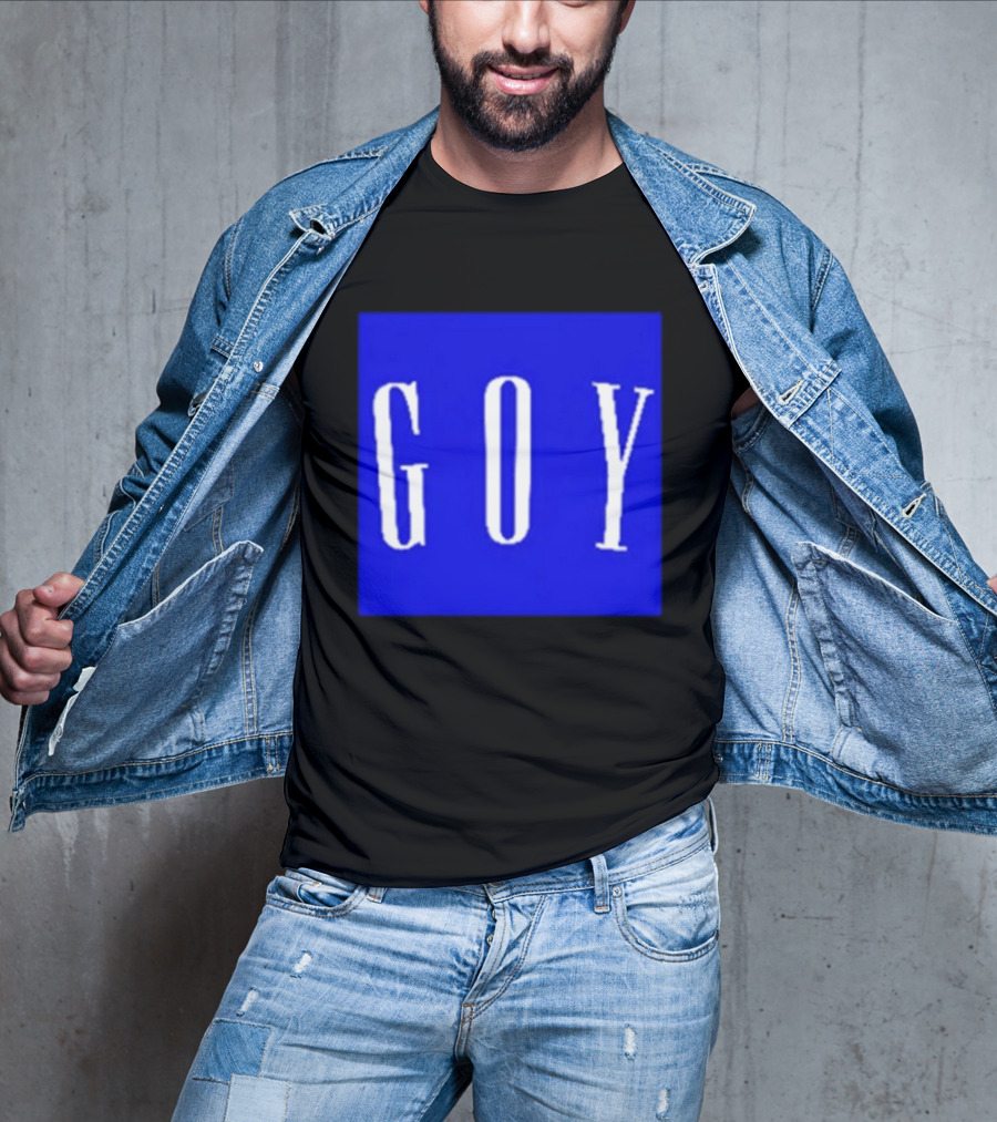 GOY Blue Bold Text Minimalist T-Shirt
