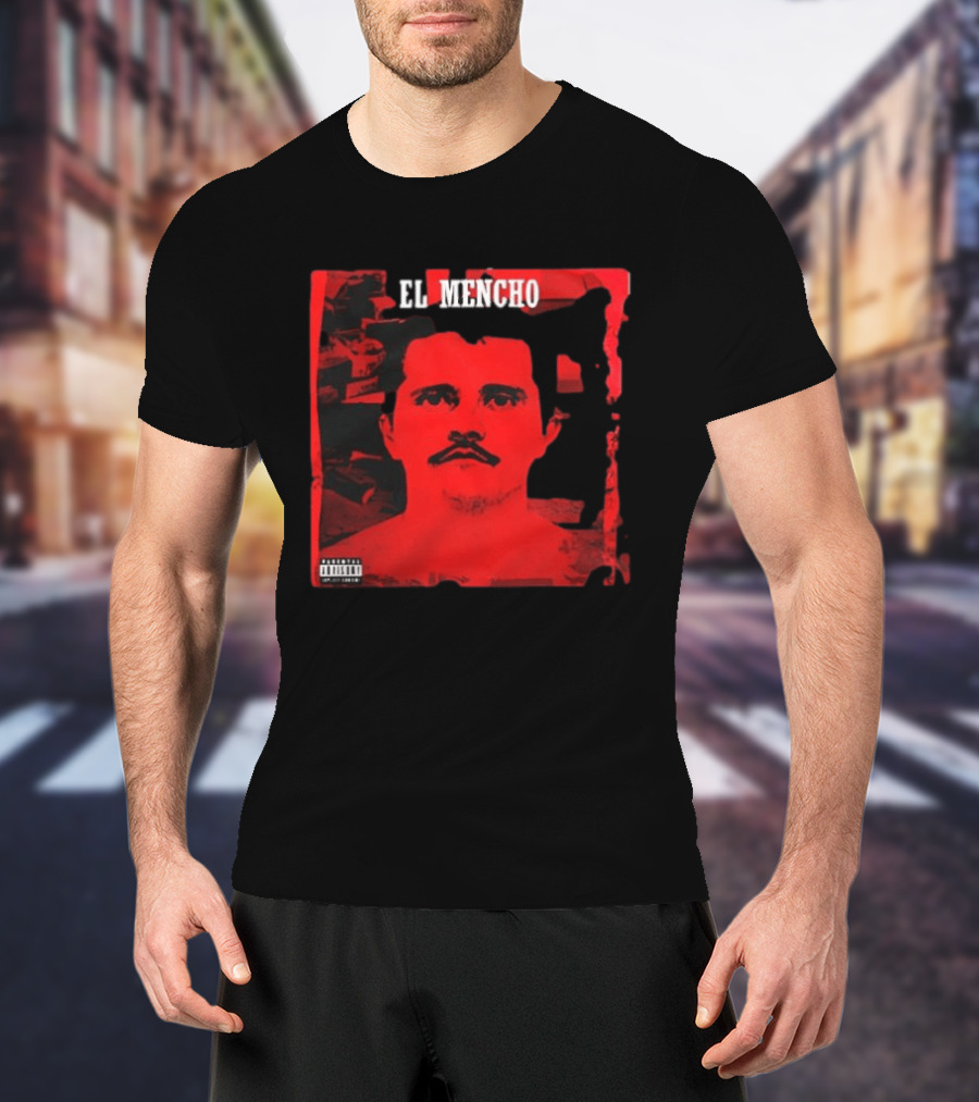 El Mencho CJNG Red Portrait Explicit Content T-Shirt