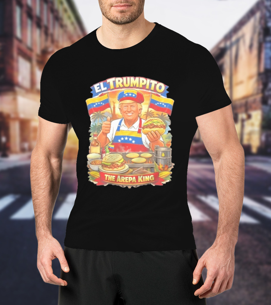 El Trumpito The Arepa King Venezuela Flag BBQ Cooking Image T-Shirt