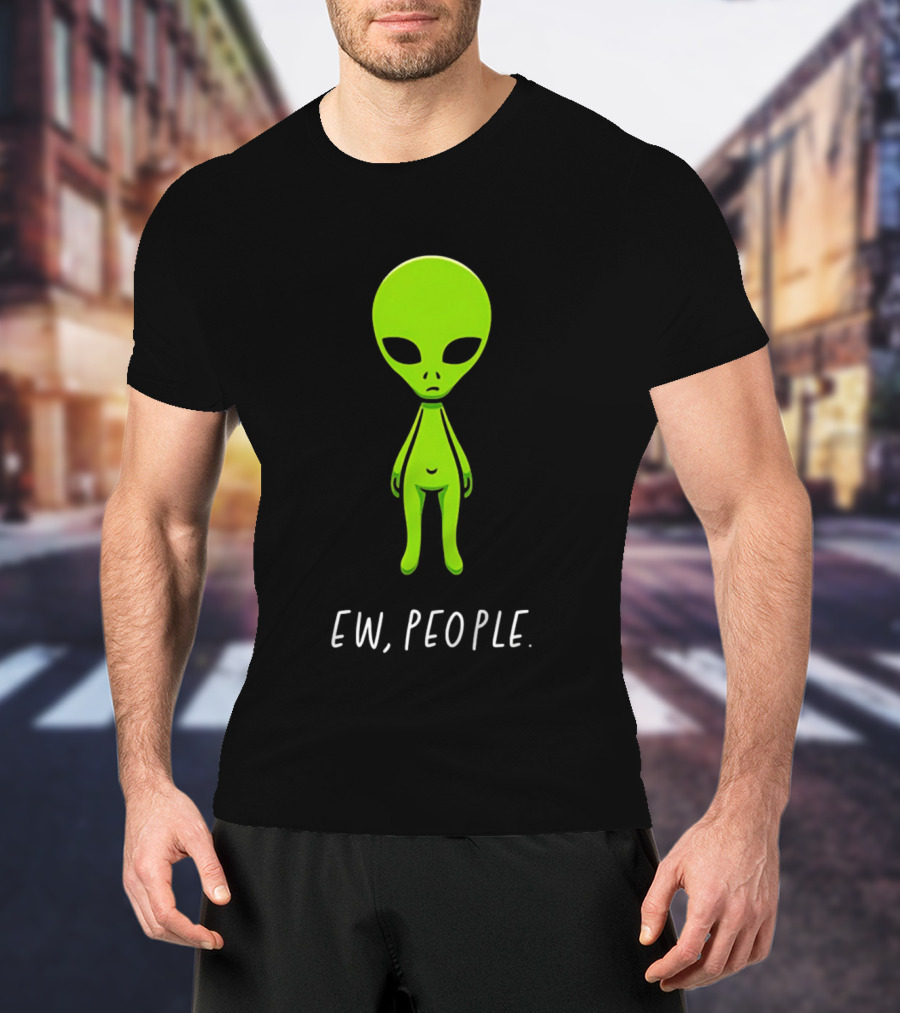Ew People Green Alien Saucer Eyed T-Shirt