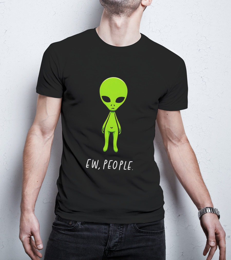 Ew People Green Alien Saucer Eyed T-Shirt