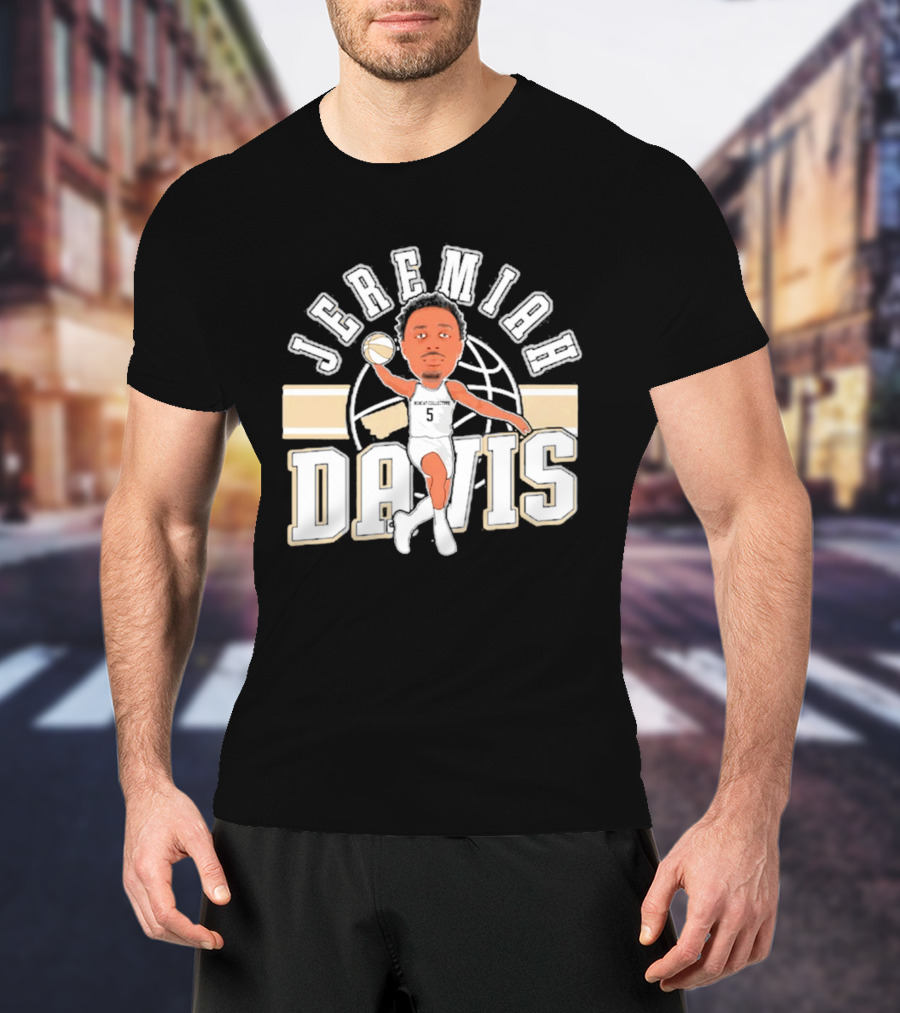 Jeremiah Davis Basketball Caricature Montana State Bobcats '26 T-Shirt