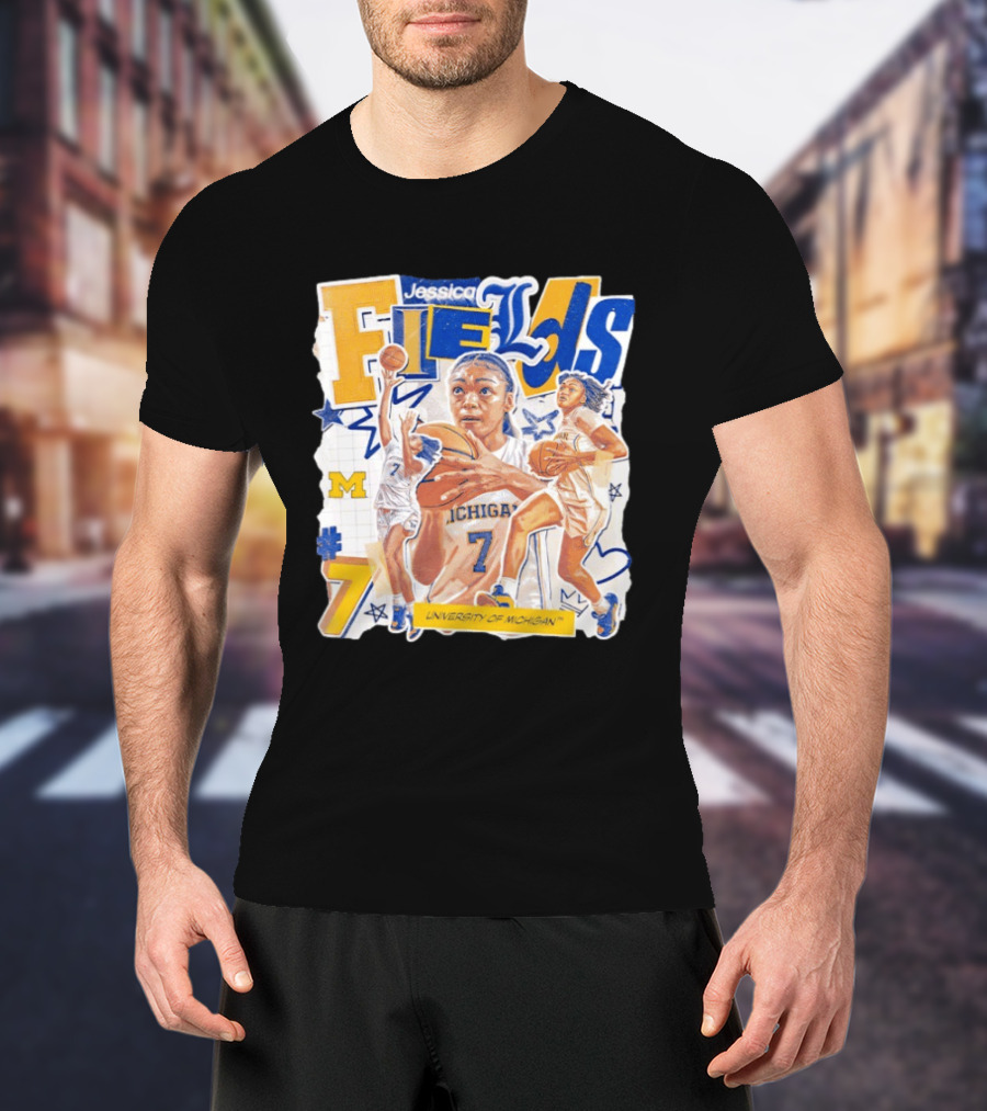 Jessica Fields University Of Michigan Basketball Number 7 T-Shirt
