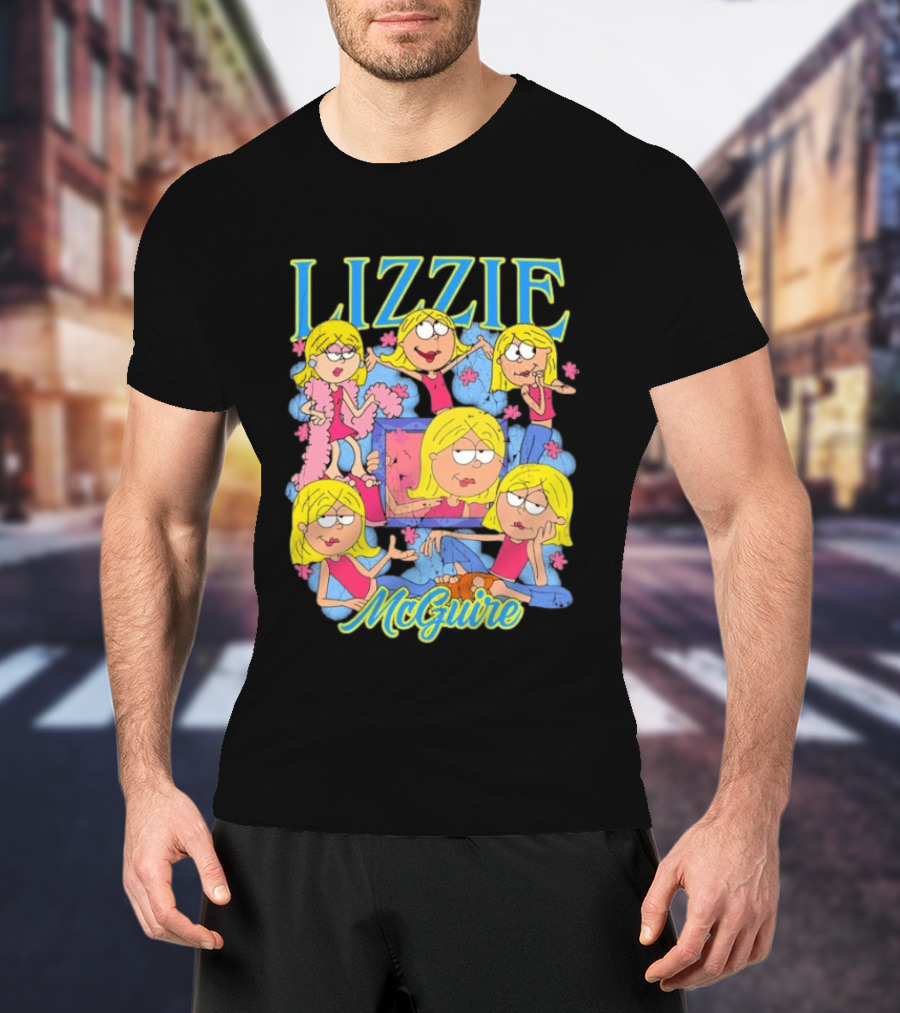 Lizzie McGuire Cartoon Characters Graphic Featuring Lizzie T-Shirt